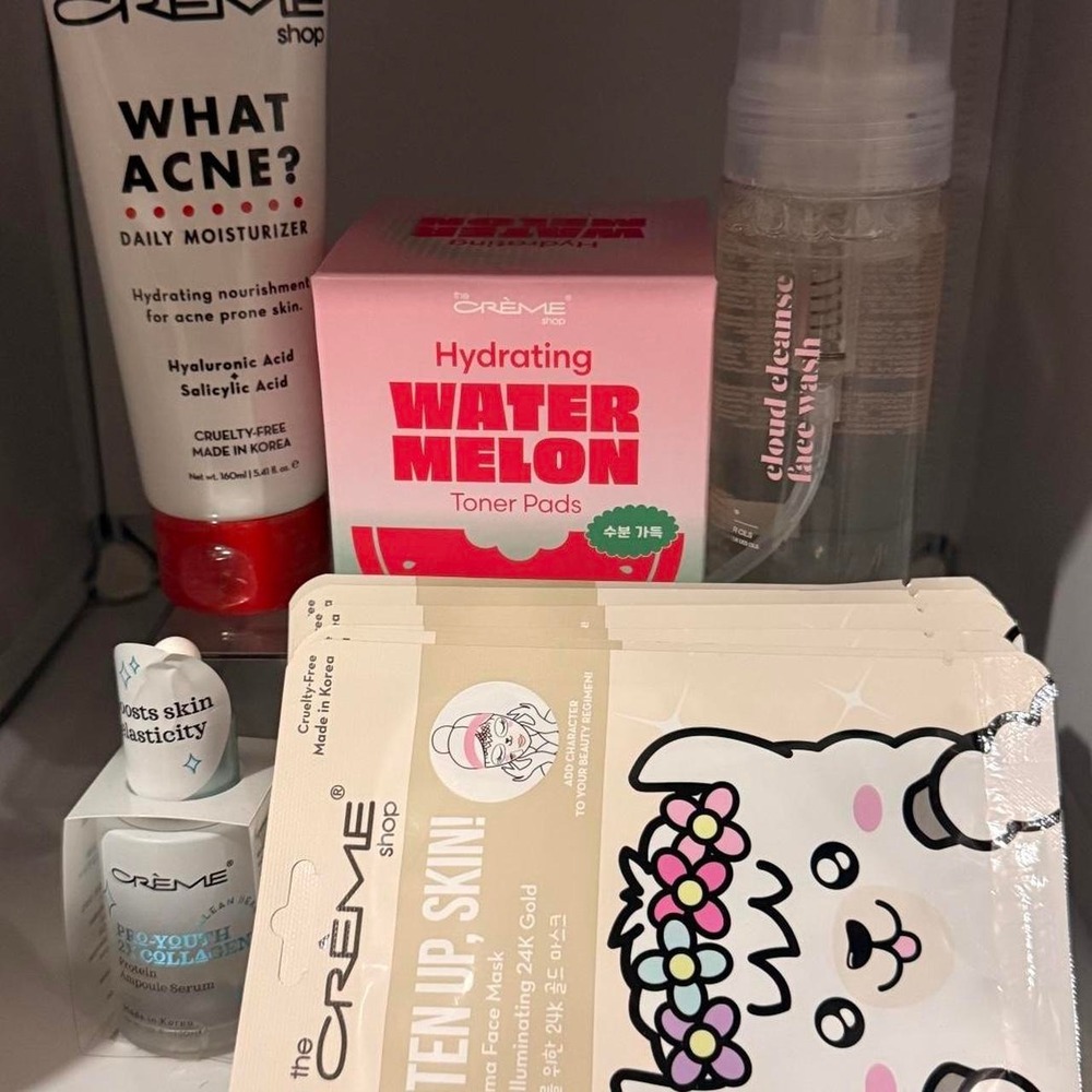 The Crème Shop 10 Pc Skincare Bundle Watermelon Collagen Acne Sheet Masks NWT